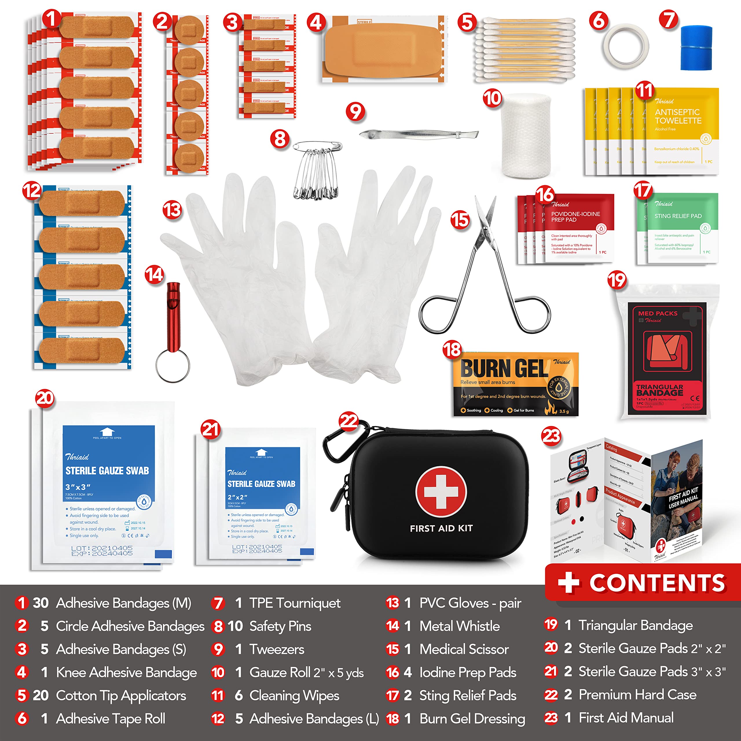100-Piece Water-Resistant First Aid Kit in Hard Case