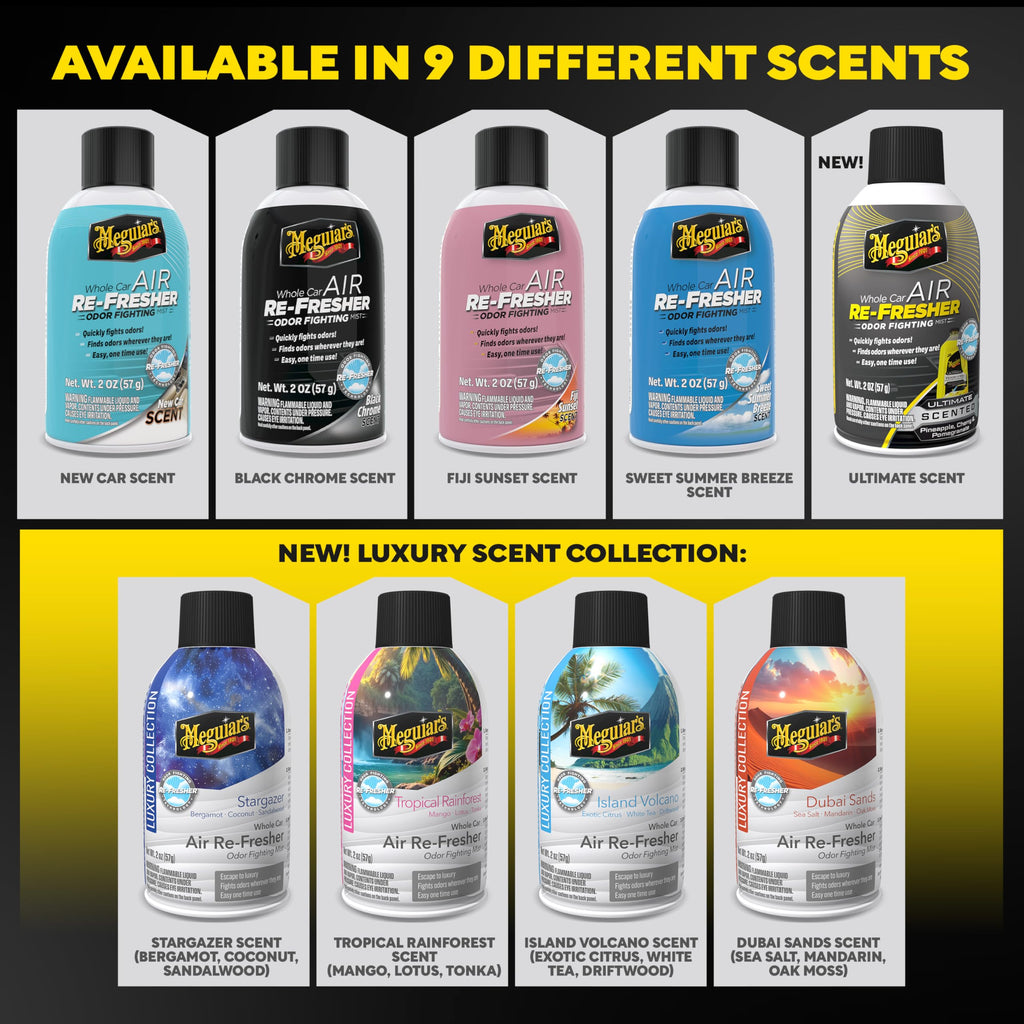 Meguiar’s Whole Car Air Refresher, Easy-to-Use Air Freshener Diffuser Spray