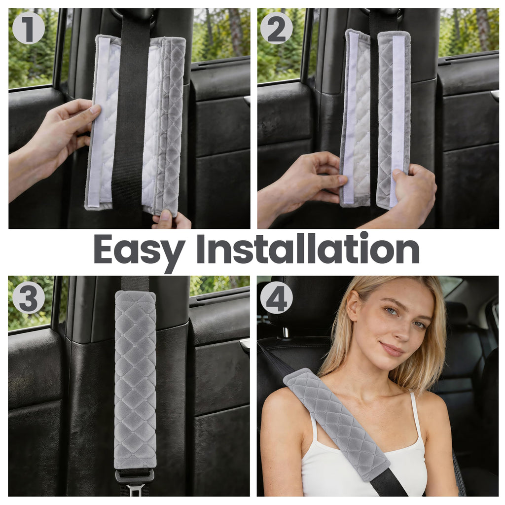 Universal Padded Seat Belt Shoulder Covers, 2-Pack